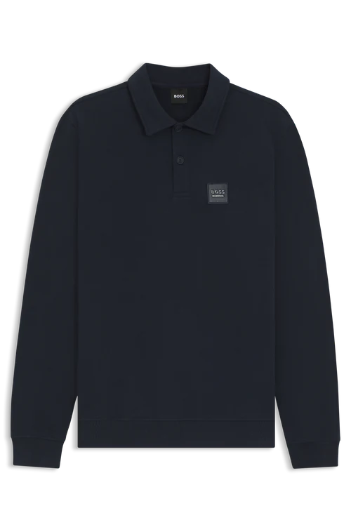 Navy Long sleeve equestrian sweater for men