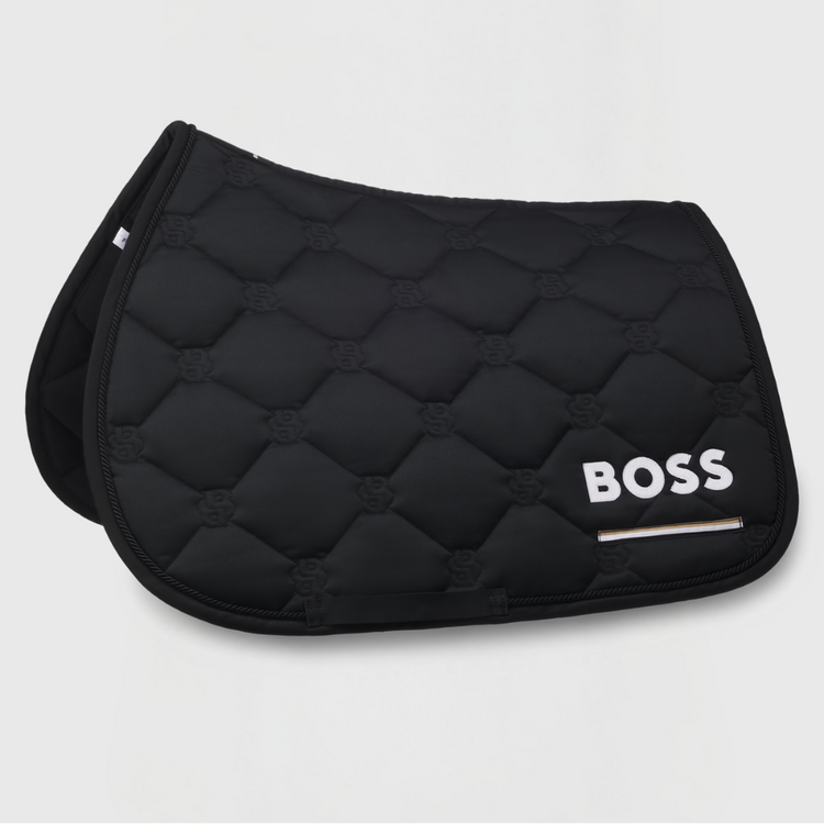 Boss Equestrian Black Saddle pad with white Boss Logo