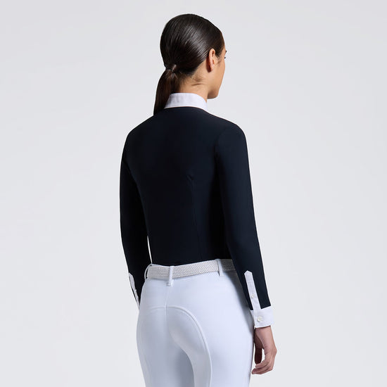 Back of Cavalleria Toscana Long sleeve girls show shirt in navy