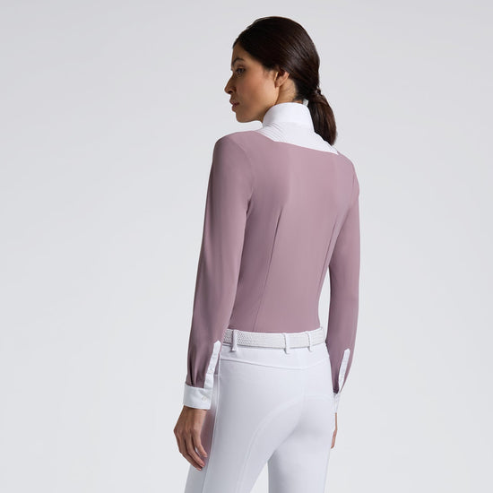 Ladies long sleeve show shirt in pink