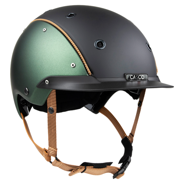 Comfortable riding helmet with compact shell