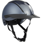 Sporty riding helmet with integrated visor blue