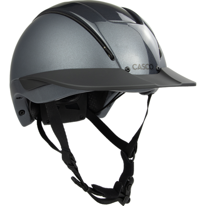 Protective riding helmet for training and trail rides grey