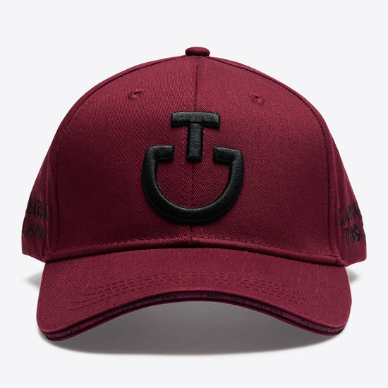 Cavalleria Toscana cap in burgundy with black CT logo