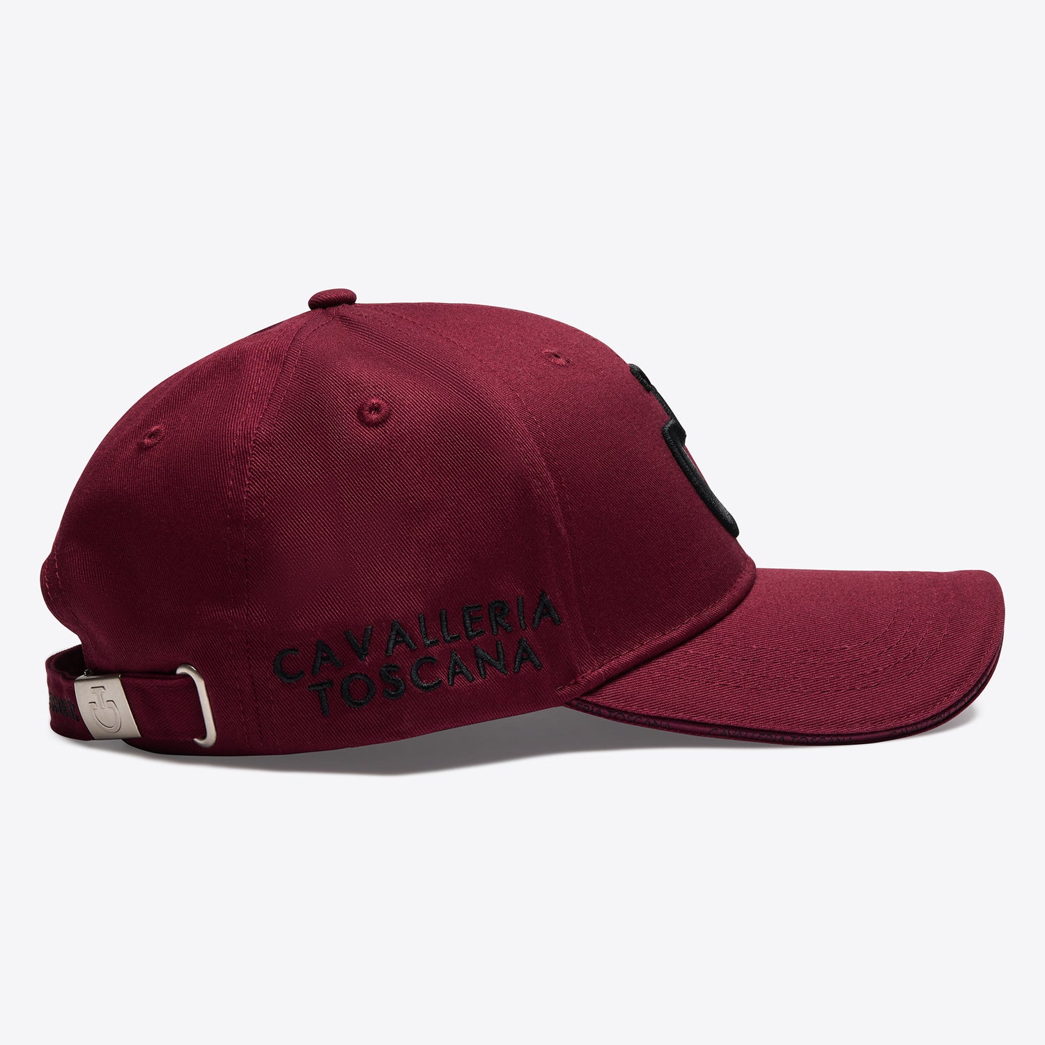 Maroon cap with Cavalleria Toscana text on the side