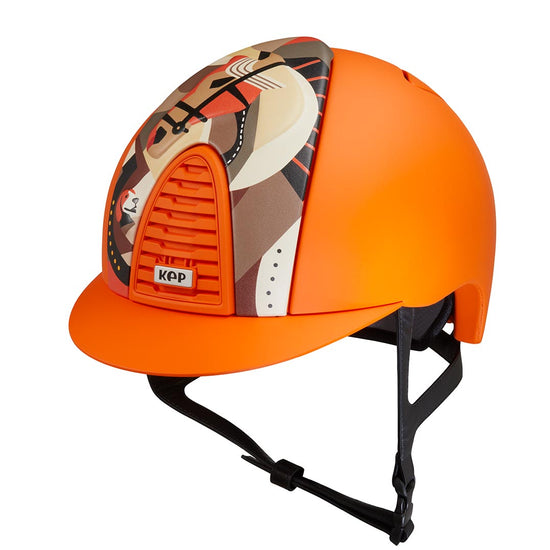 Orange horse riding helmet