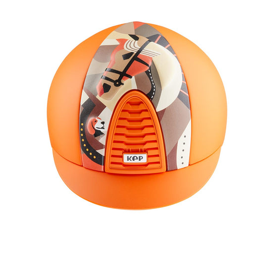 orange riding helmet
