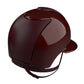 Casque d’équitation Cromo 2.0 Bordeaux métallisé avec Inserts en Cuir et Visière Polo