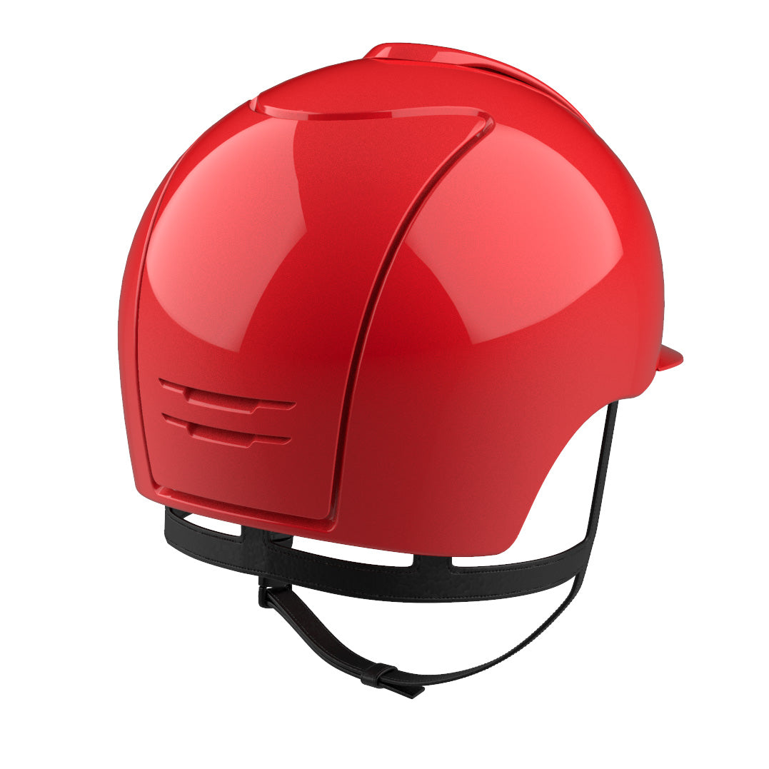 Red horse riding helmet