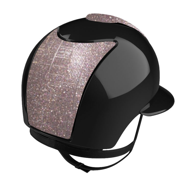 Equestrian helmet with pink glitter