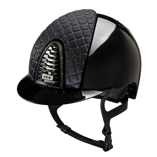 Elegant black dressage helmet with Swarovski 