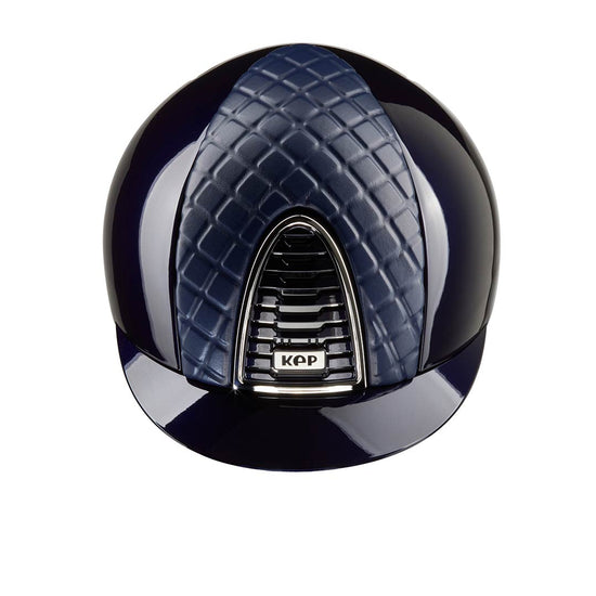 Kep helmet with leather insert in blue