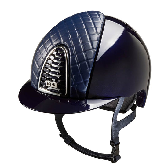 Glamorous blue riding helmet