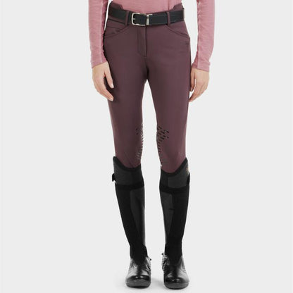 Burgundy colored womens riding breeches