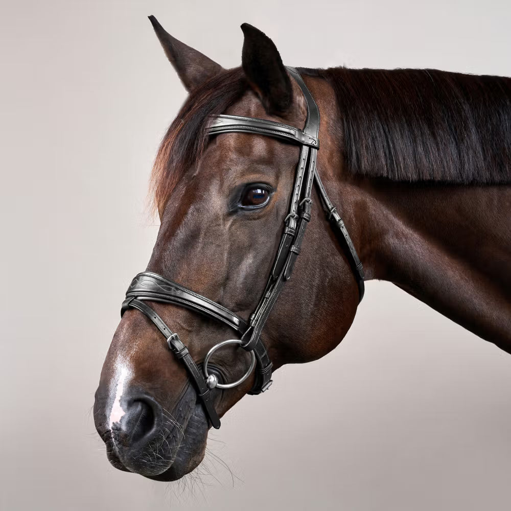    S-shaped headpiece to relieve pressure on your horse&