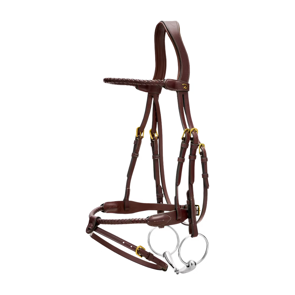 Removable ½” flash noseband with round braided leather details