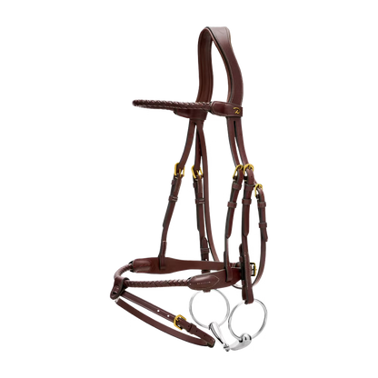 Removable ½” flash noseband with round braided leather details