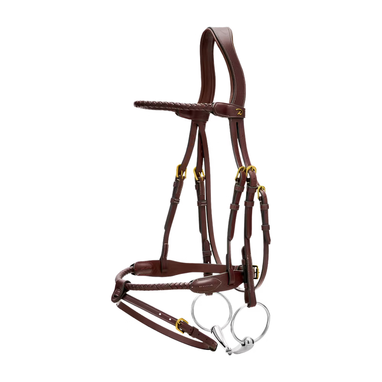 Removable ½” flash noseband with round braided leather details