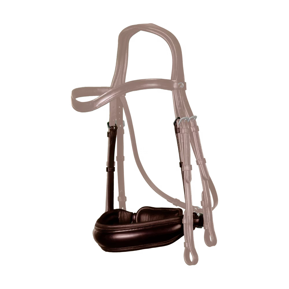 Brown double bridle noseband wide 