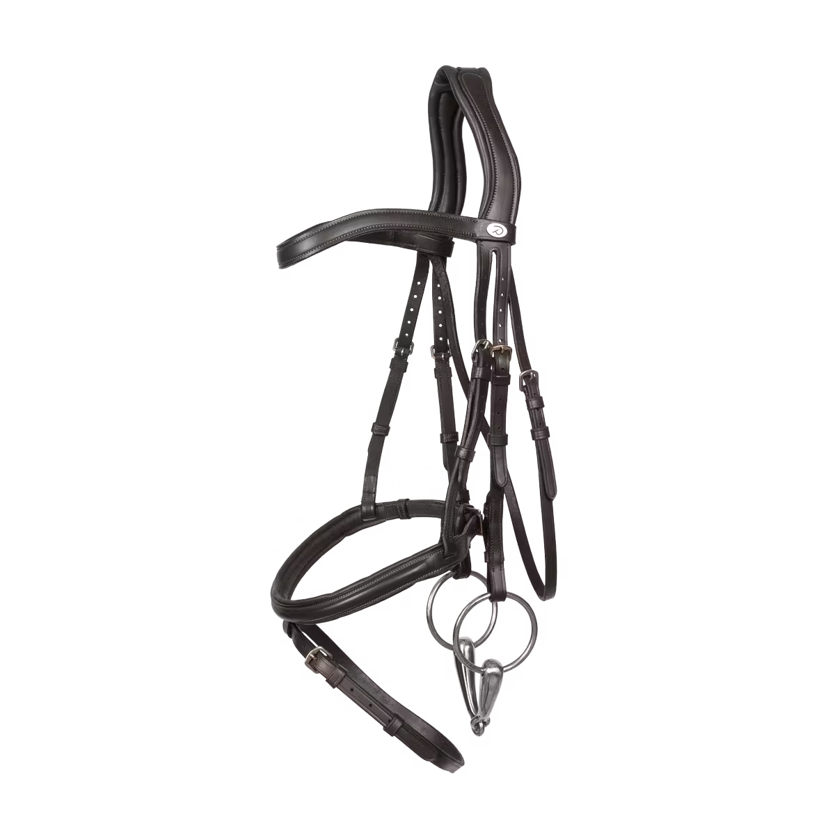 Horse wearing soft leather flash noseband bridle