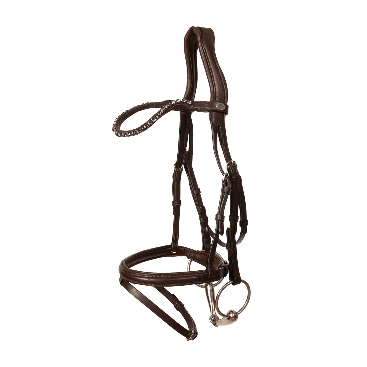 Premium equestrian bridle with crystal browband