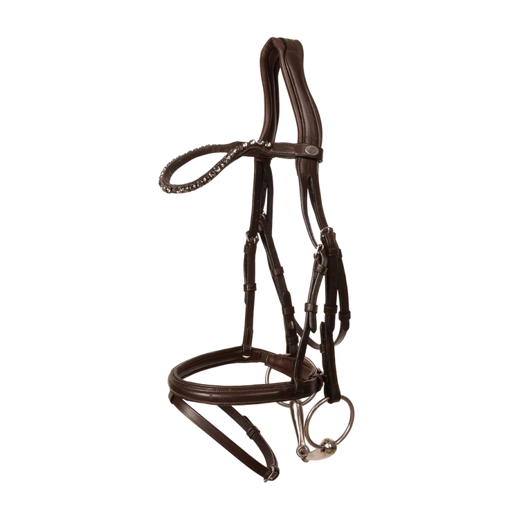 Premium equestrian bridle with crystal browband