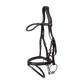 Horse wearing anatomical leather bridle with flash noseband