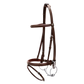Brown training bridle with bit clips