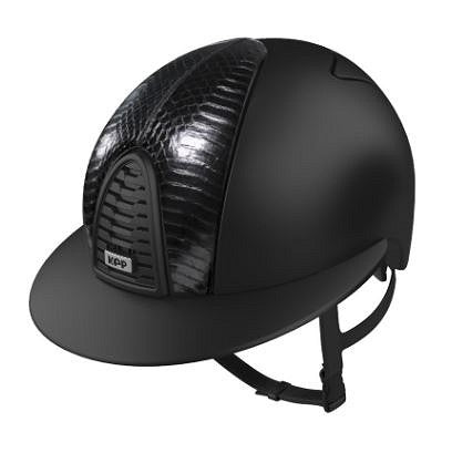 Kep helmet with black snake leather