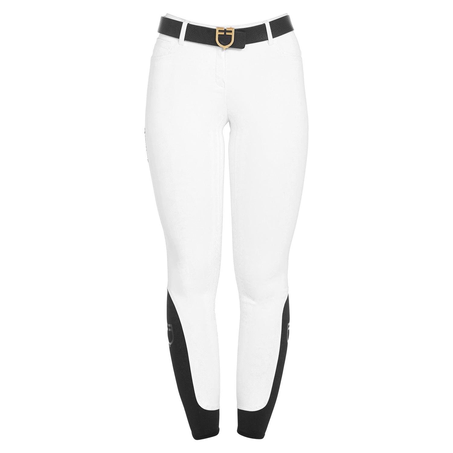 White show breeches with knee grip
