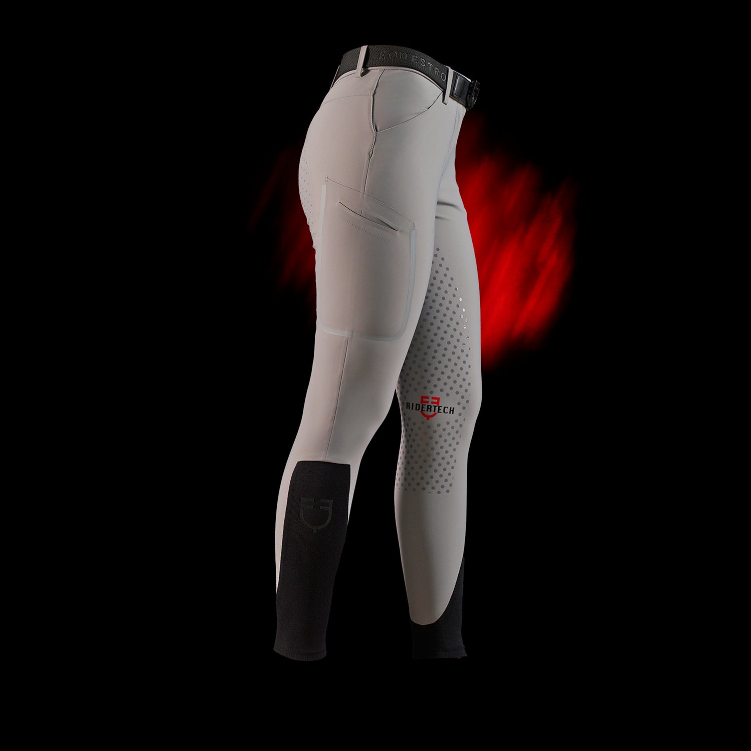 Light grey full grip breeches for women