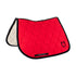 Red saddle blanket for jump saddle