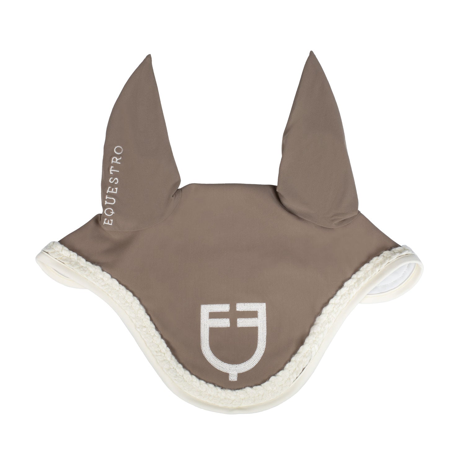Breathable technical fly veil for horses walnut