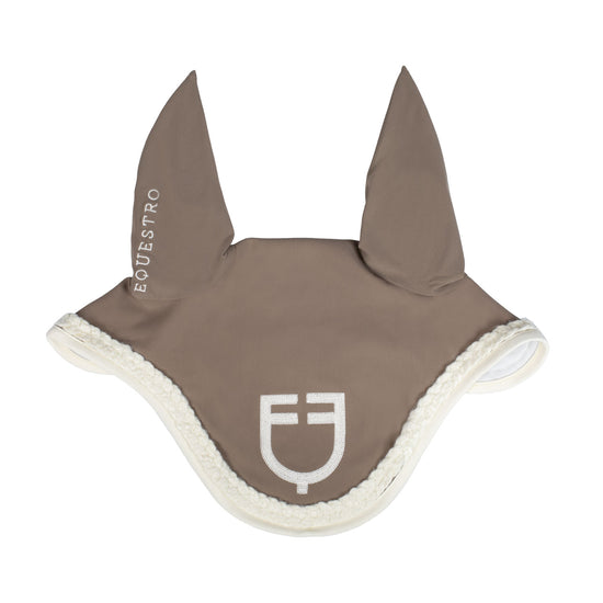 Breathable technical fly veil for horses walnut