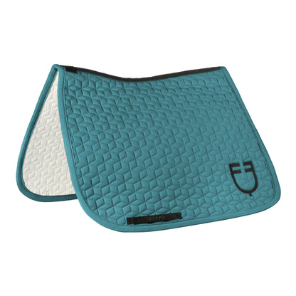 breathable technical dressage saddle pad for horses petrol 