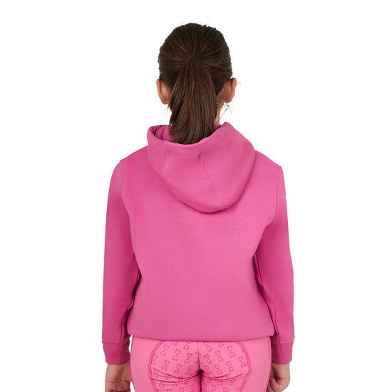 girls pink riding hoodie with horse love print rose