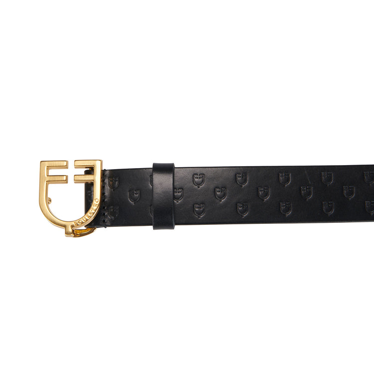 Horse riding belt with gold buckle