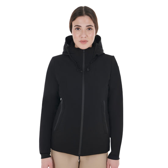 Breathable down jacket for cold weather horse riding black