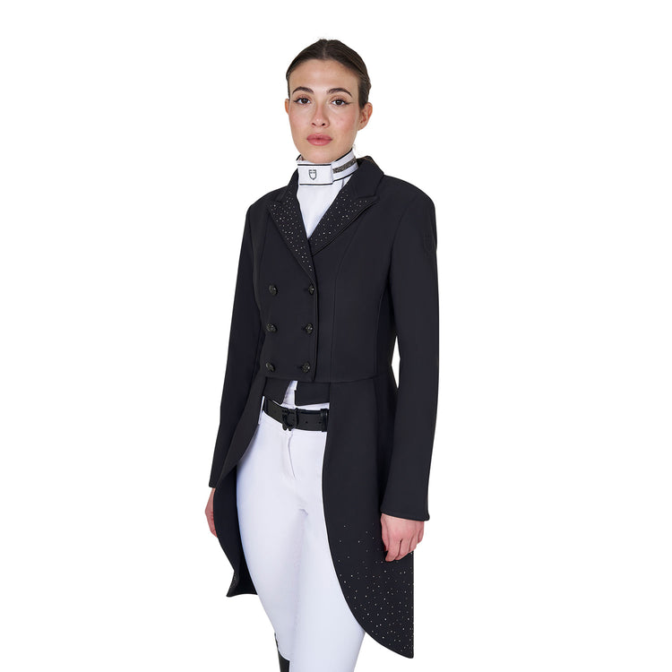 Equestro elegant competition jacket for female riders with crystal accents