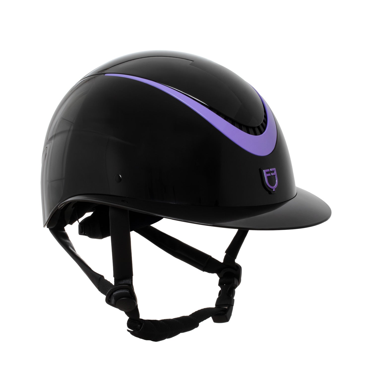 Purple horse riding helmet