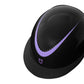 Shiny black with purple horse riding helmet