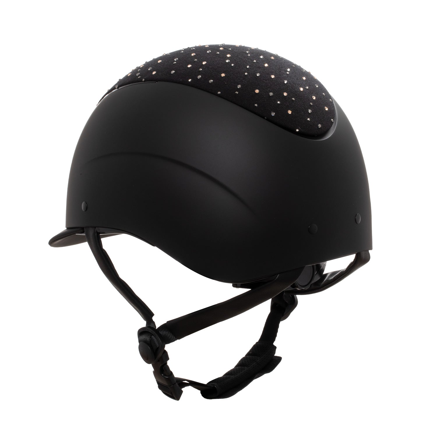 Luxury competition helmet with narrow visor black