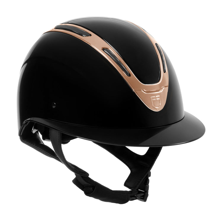 riding helmet with rose gold