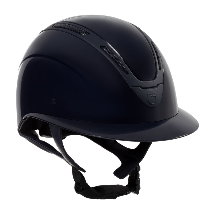 navy glossy riding helmet