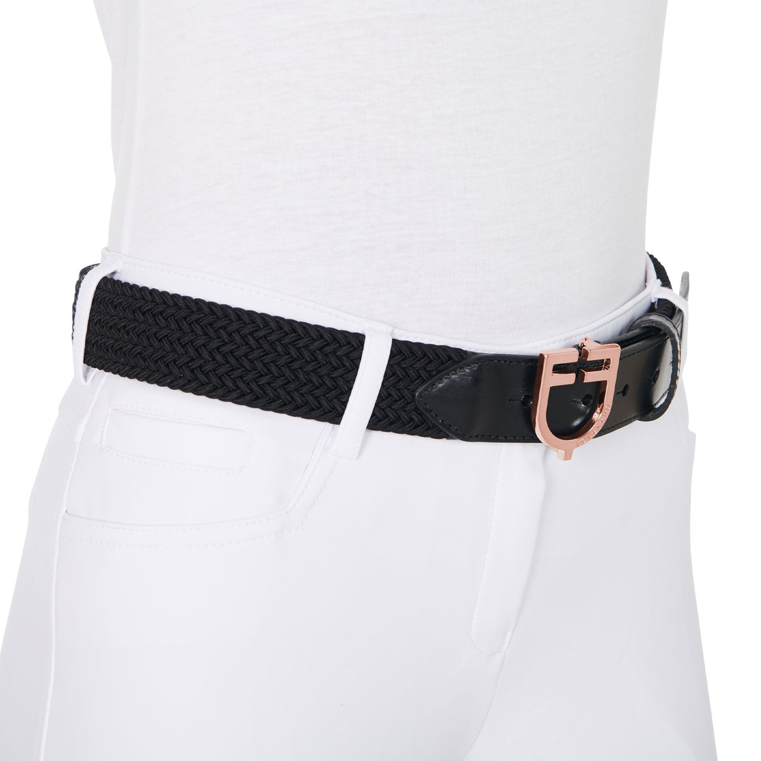 Equestro adjustable leather belt for competition and stable wear