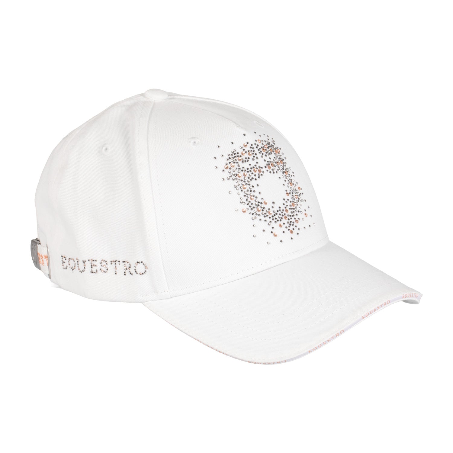 Adjustable cotton baseball cap for riders white