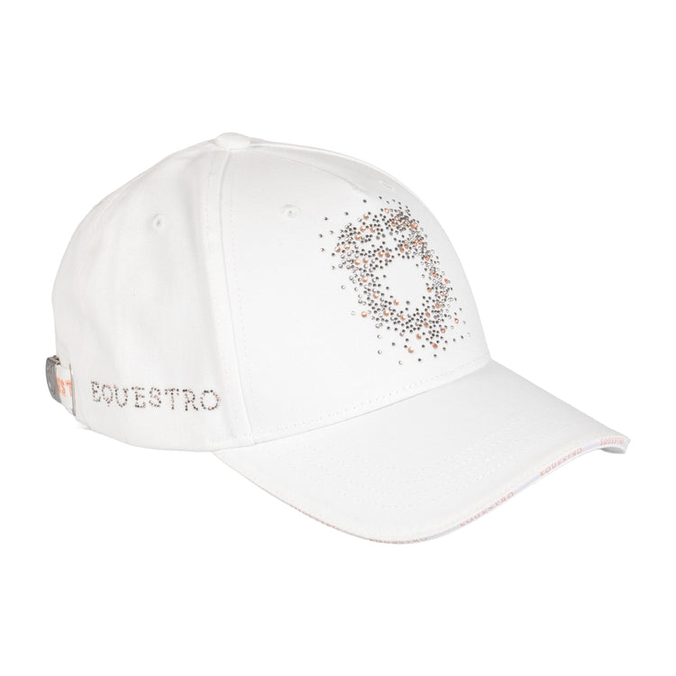 Adjustable cotton baseball cap for riders white