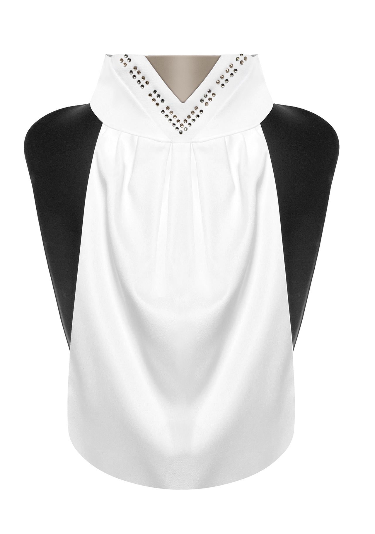 White Dressage stock with beige