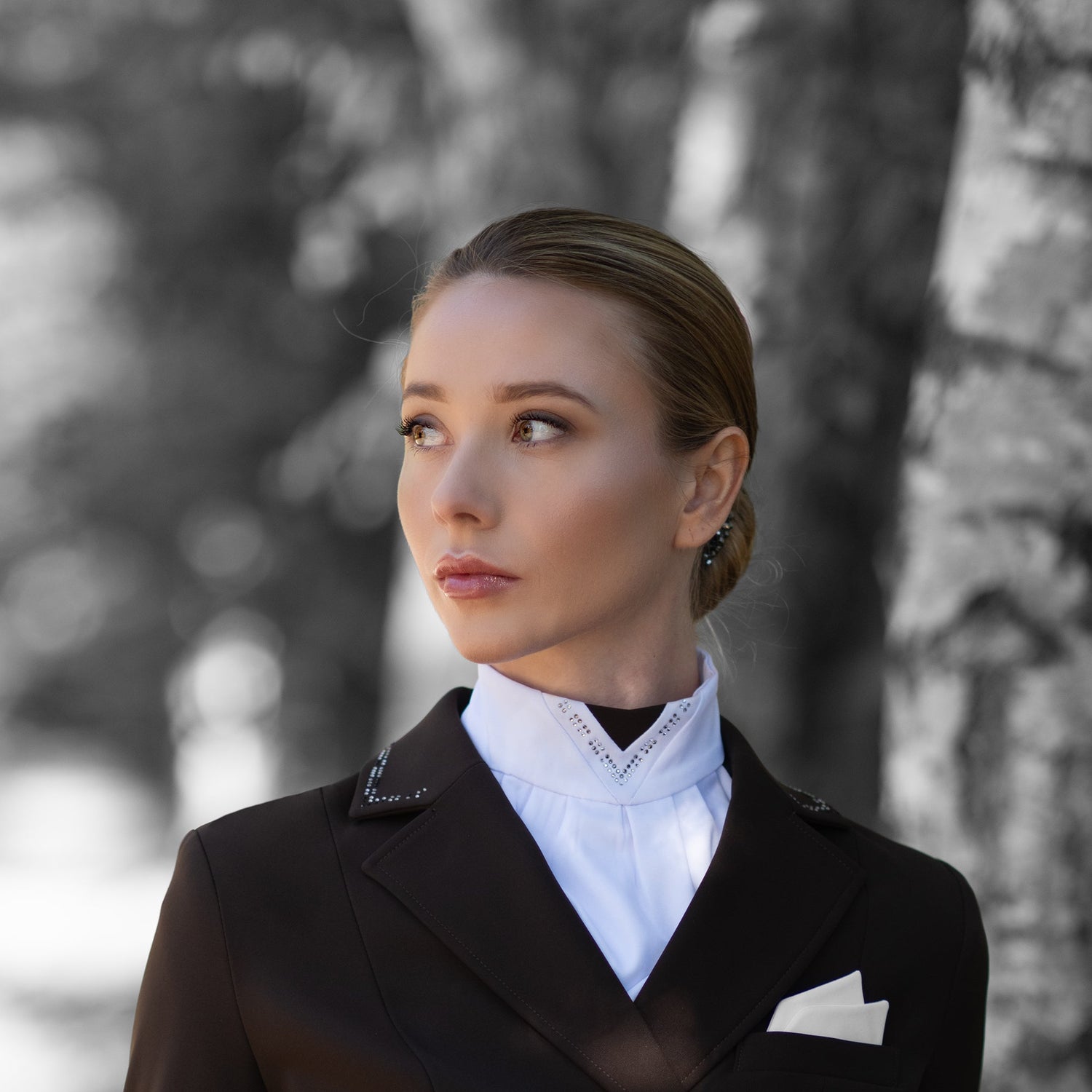 Dressage Stock tie black & white