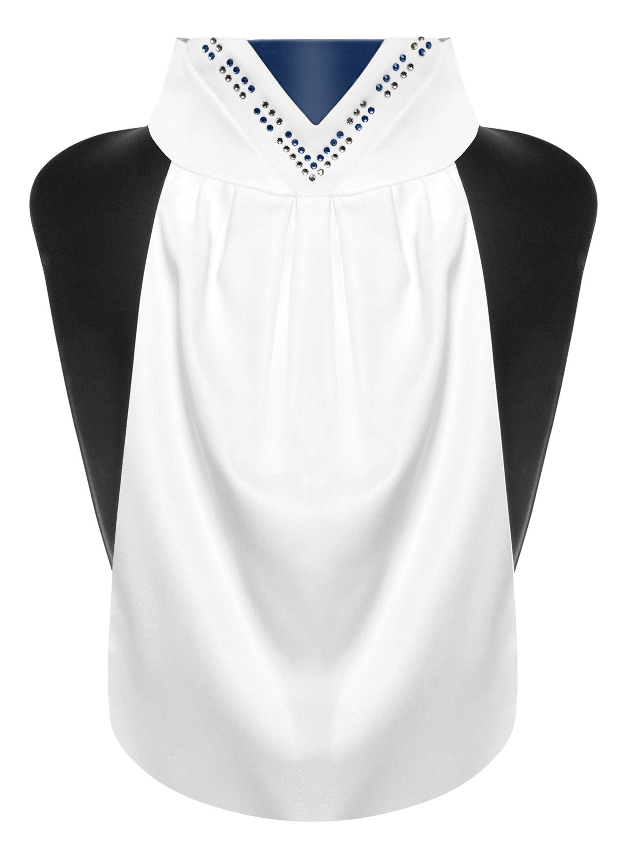 Dressage stock with navy and crystals